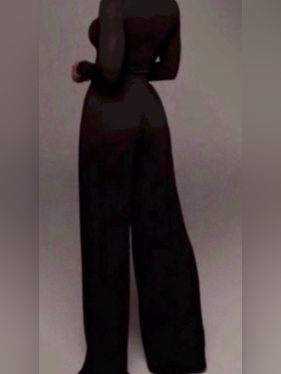JLUXLABEL Pants - Women’s Black Self-Double Layer Wide Leg Pants Medium